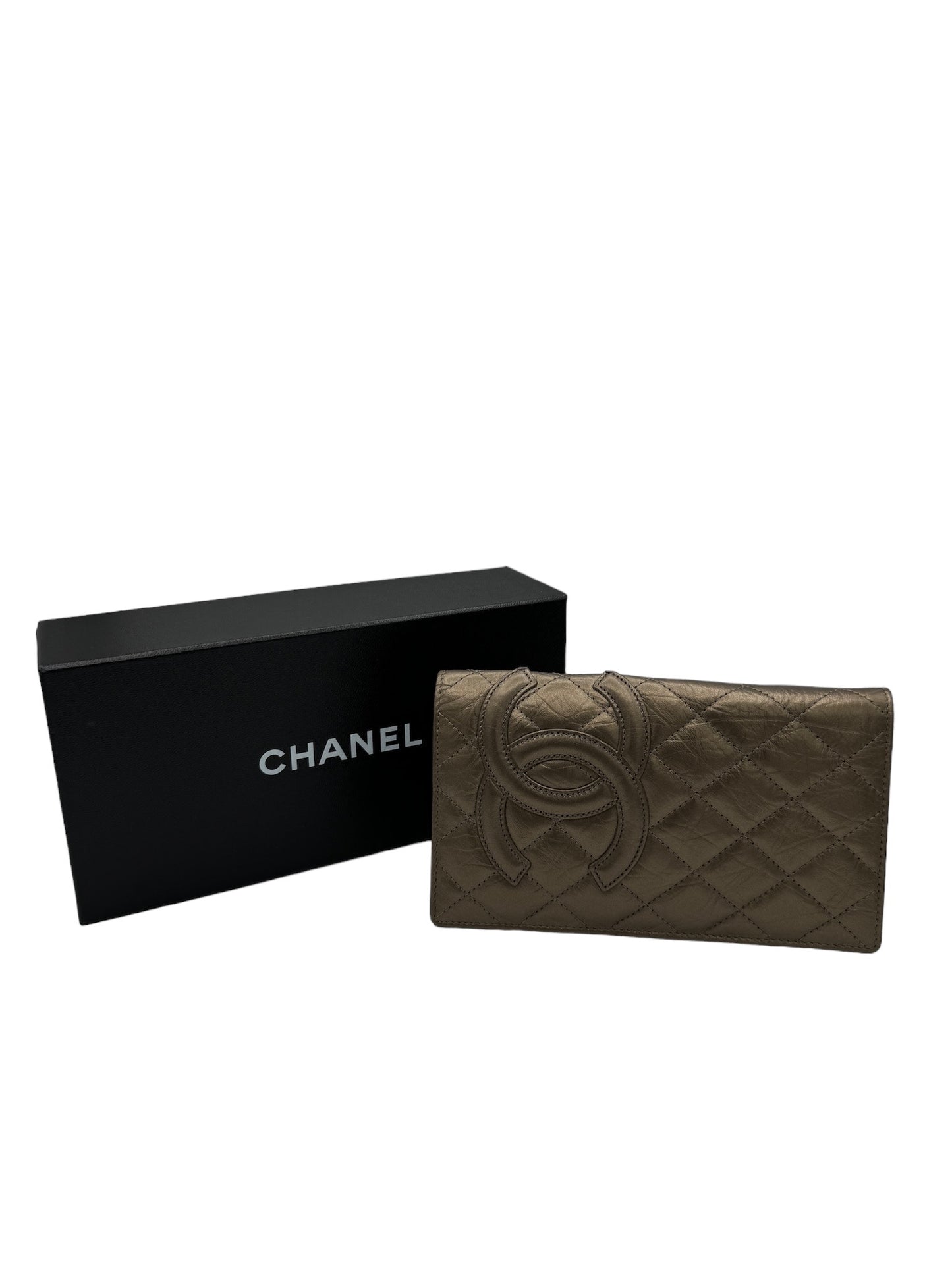 CHANEL - Quilted Leather CC Cambon Bronze Long Wallet