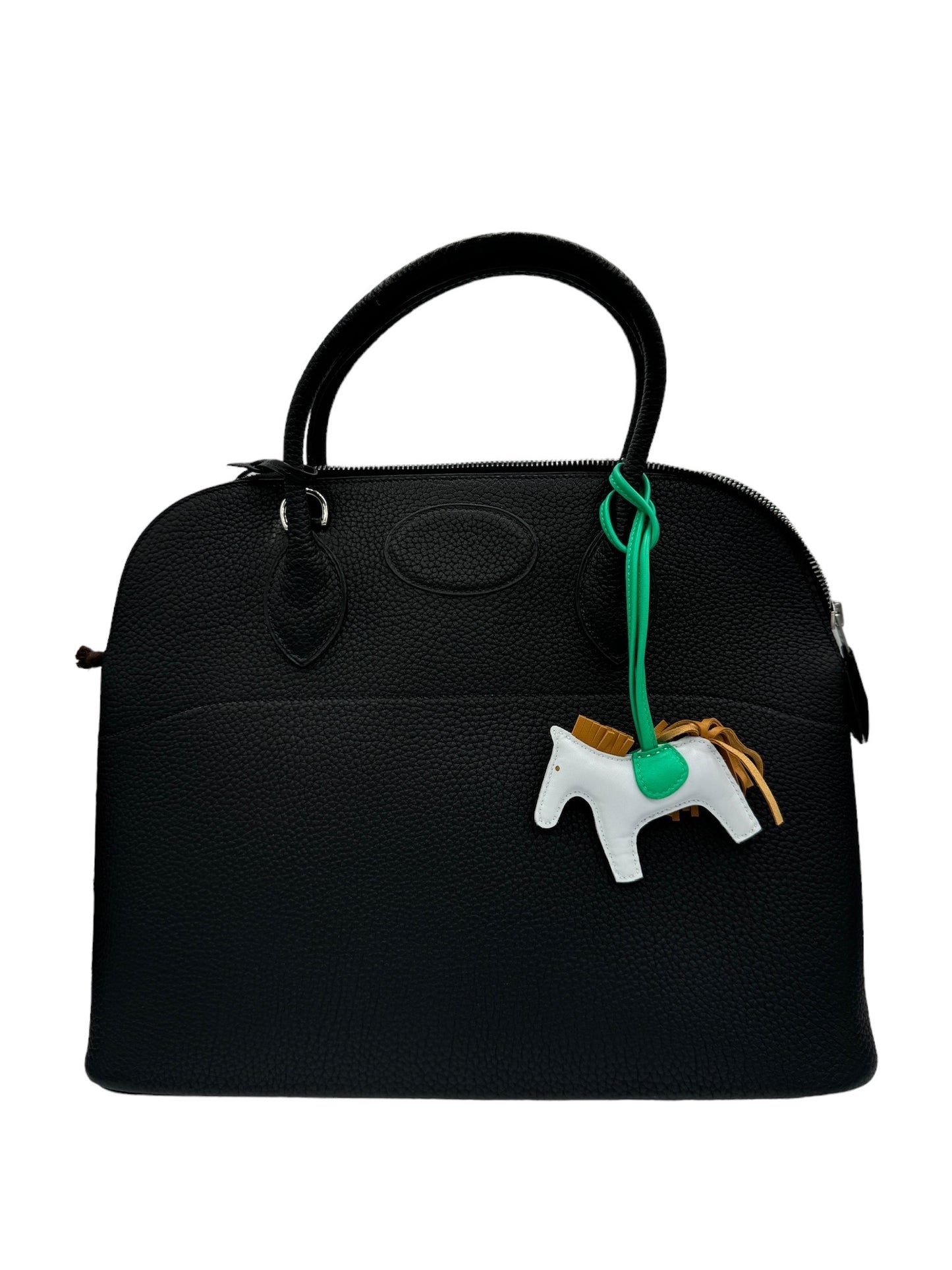 HERMES - Bolide 35 Black Vachette Grainee Des Ardennes Handbag