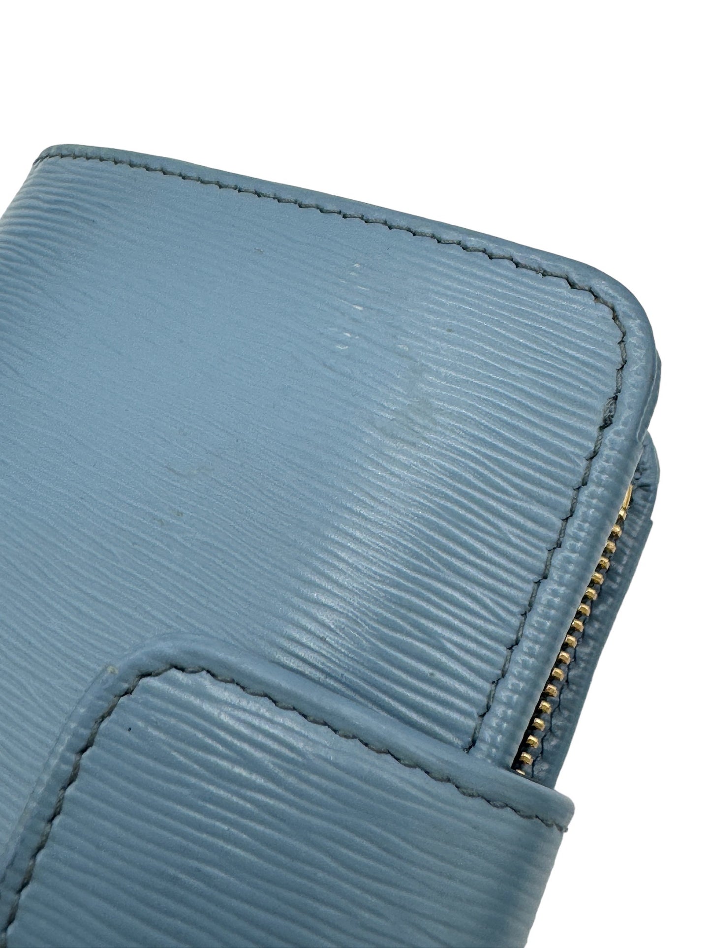 PRADA - Light Blue Leather Bifold Wallet