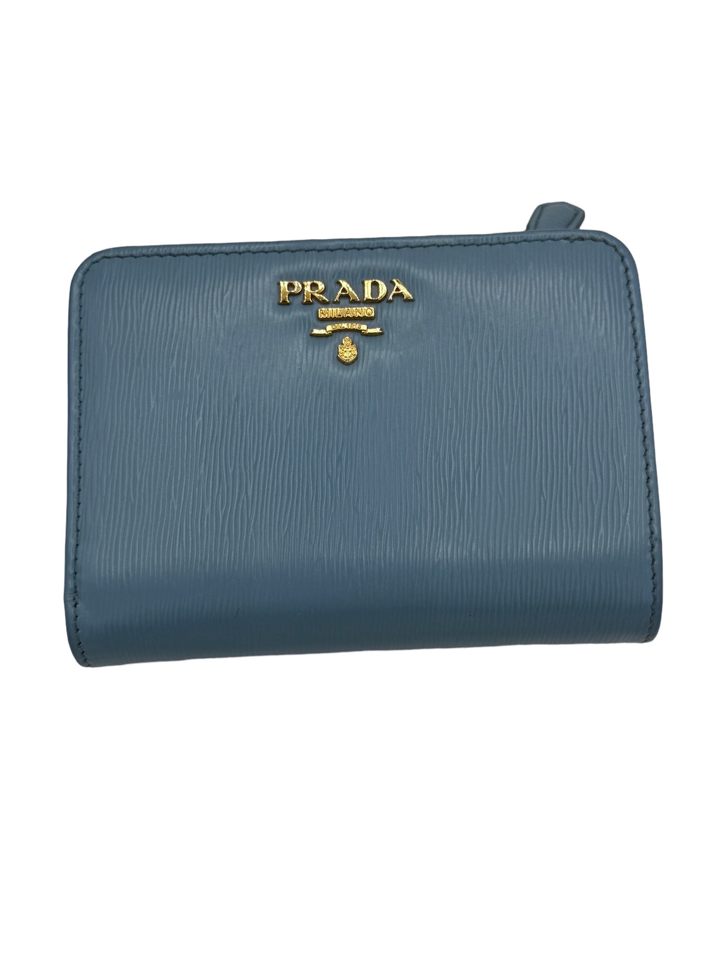 PRADA - Light Blue Leather Bifold Wallet