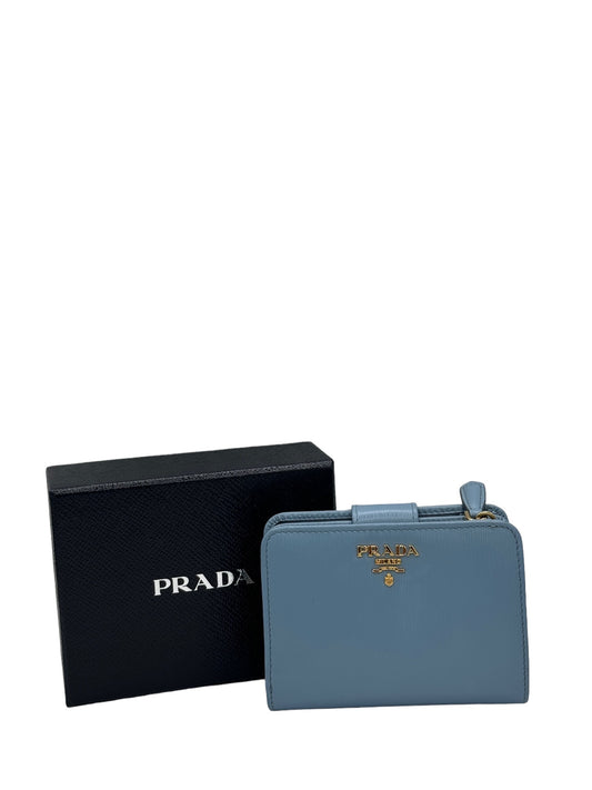 PRADA - Light Blue Leather Bifold Wallet