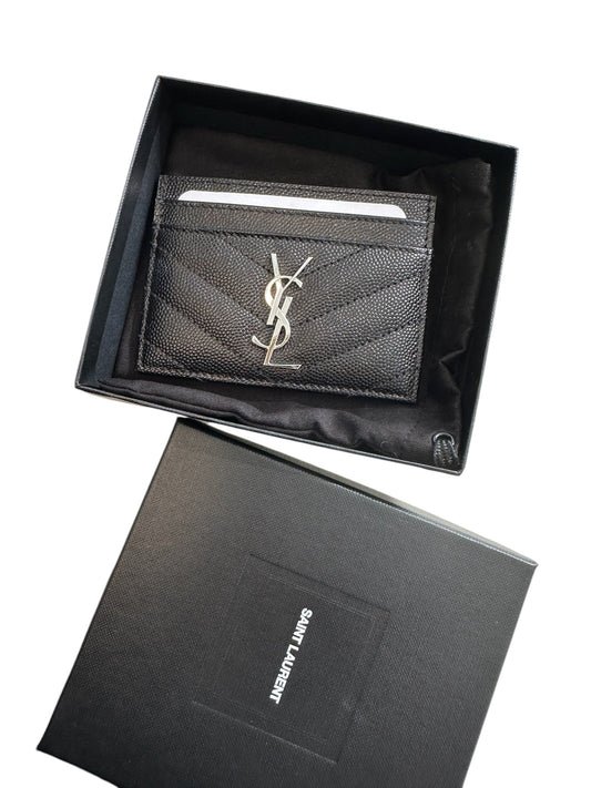 SAINT LAURENT - Black Leather Cardholder