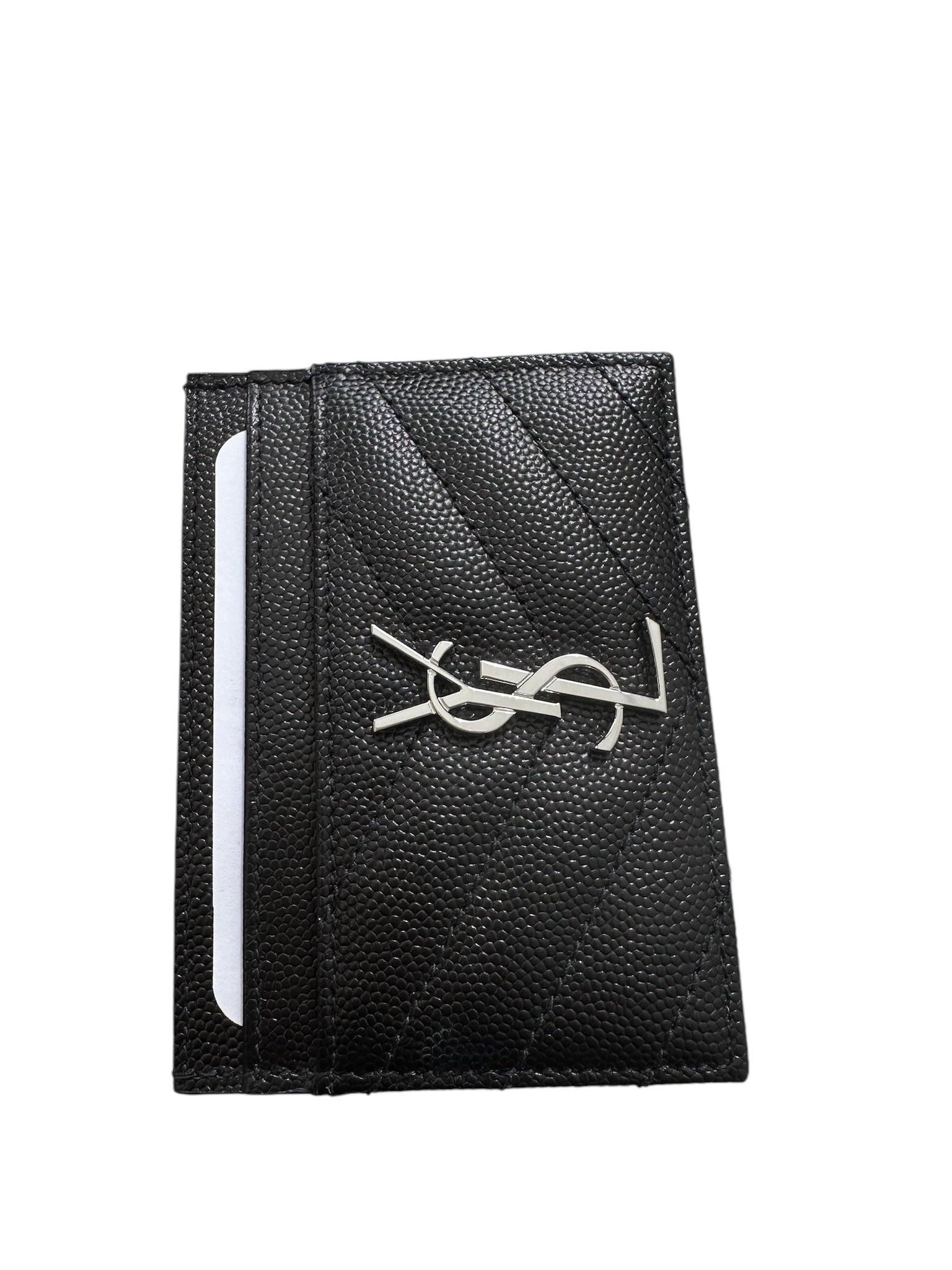 SAINT LAURENT - Black Leather Cardholder