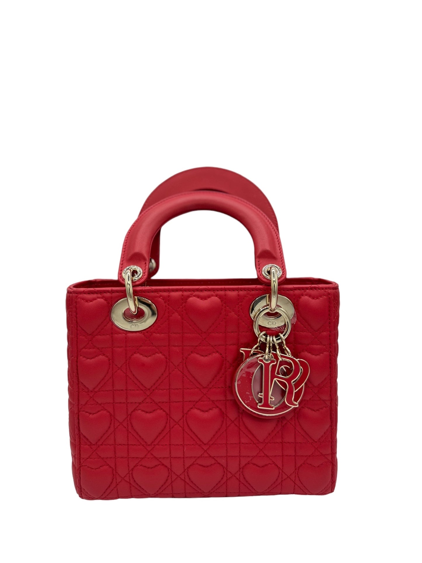 DIOR - Bolso bandolera pequeño ABC Lady Dior Cannage Dioramour de piel de cordero