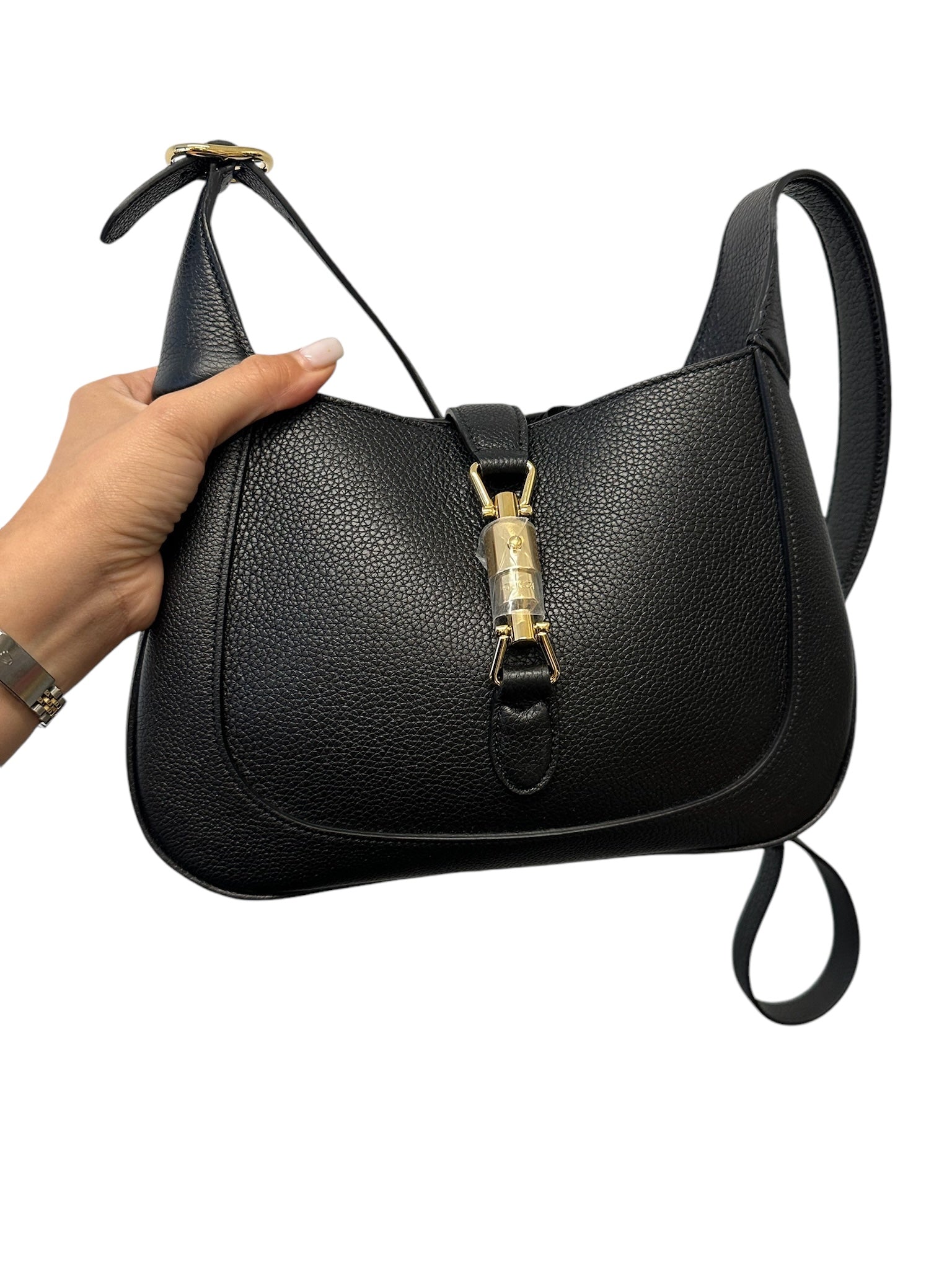 GUCCI - Bolso de mano Jackie 1961 pequeño de piel de becerro granulada negra