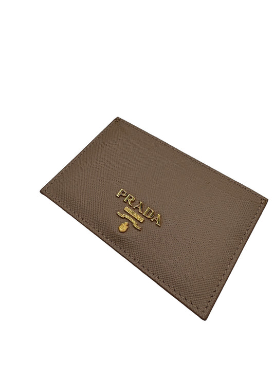 PRADA - Pink Beige Leather Card Case