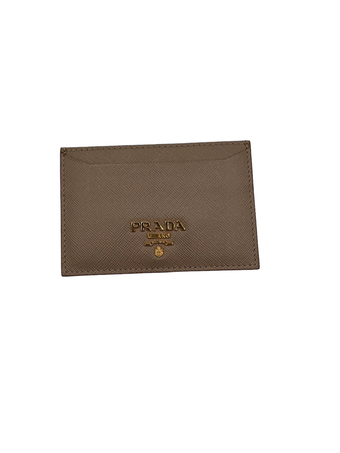 PRADA - Pink Beige Leather Card Case