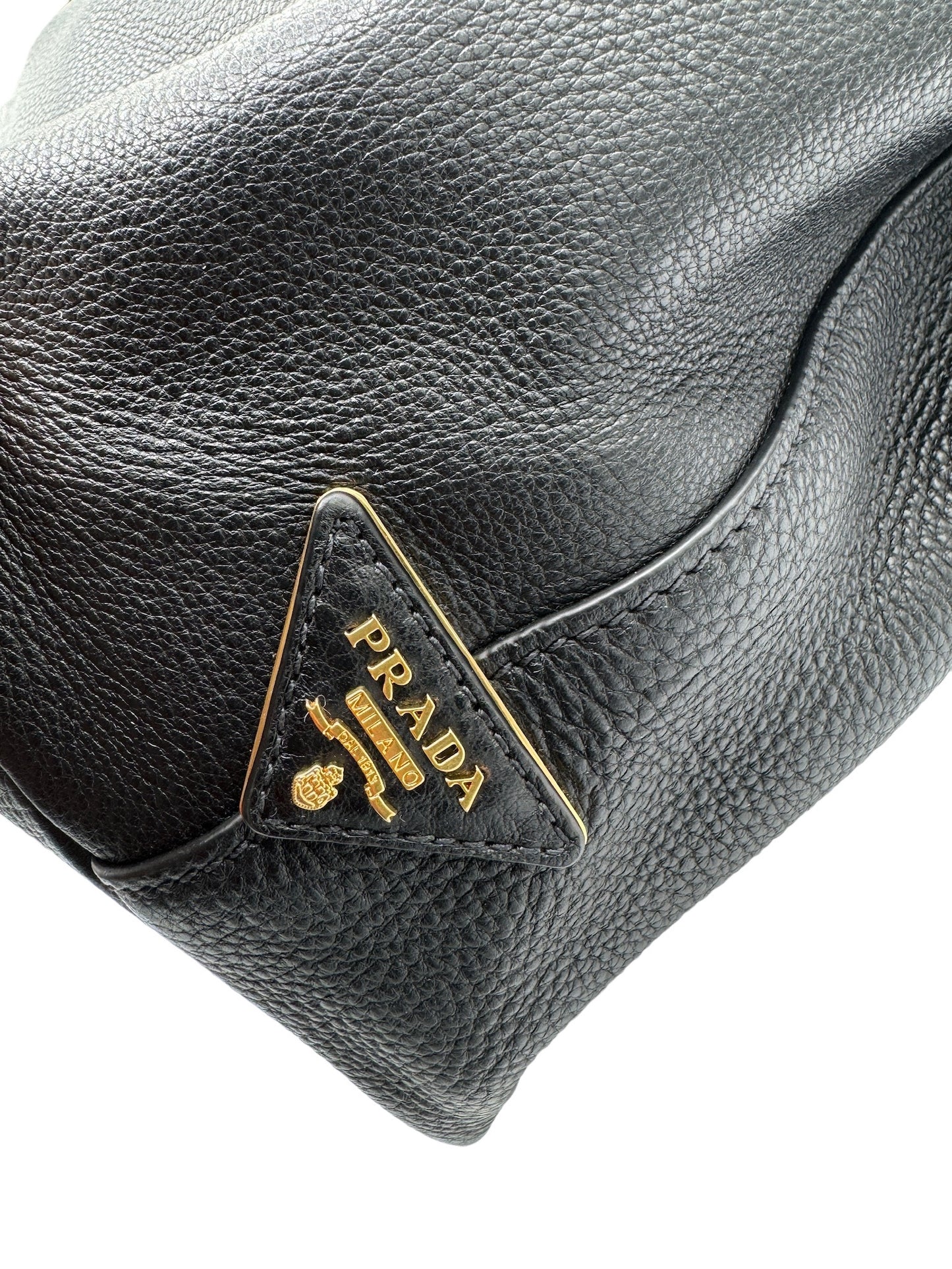 PRADA - Black Leather Shoulder Bag