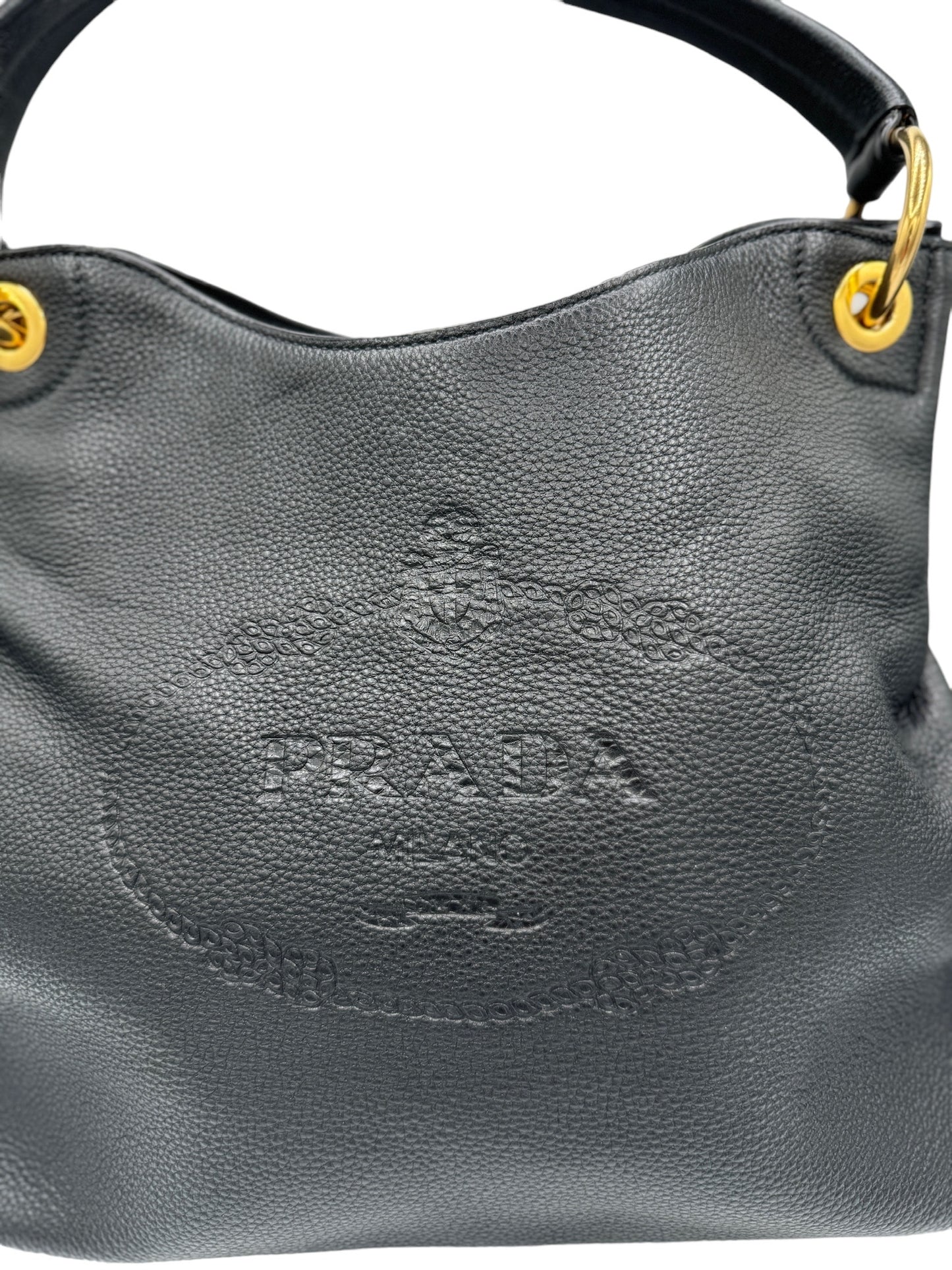 PRADA - Black Leather Shoulder Bag