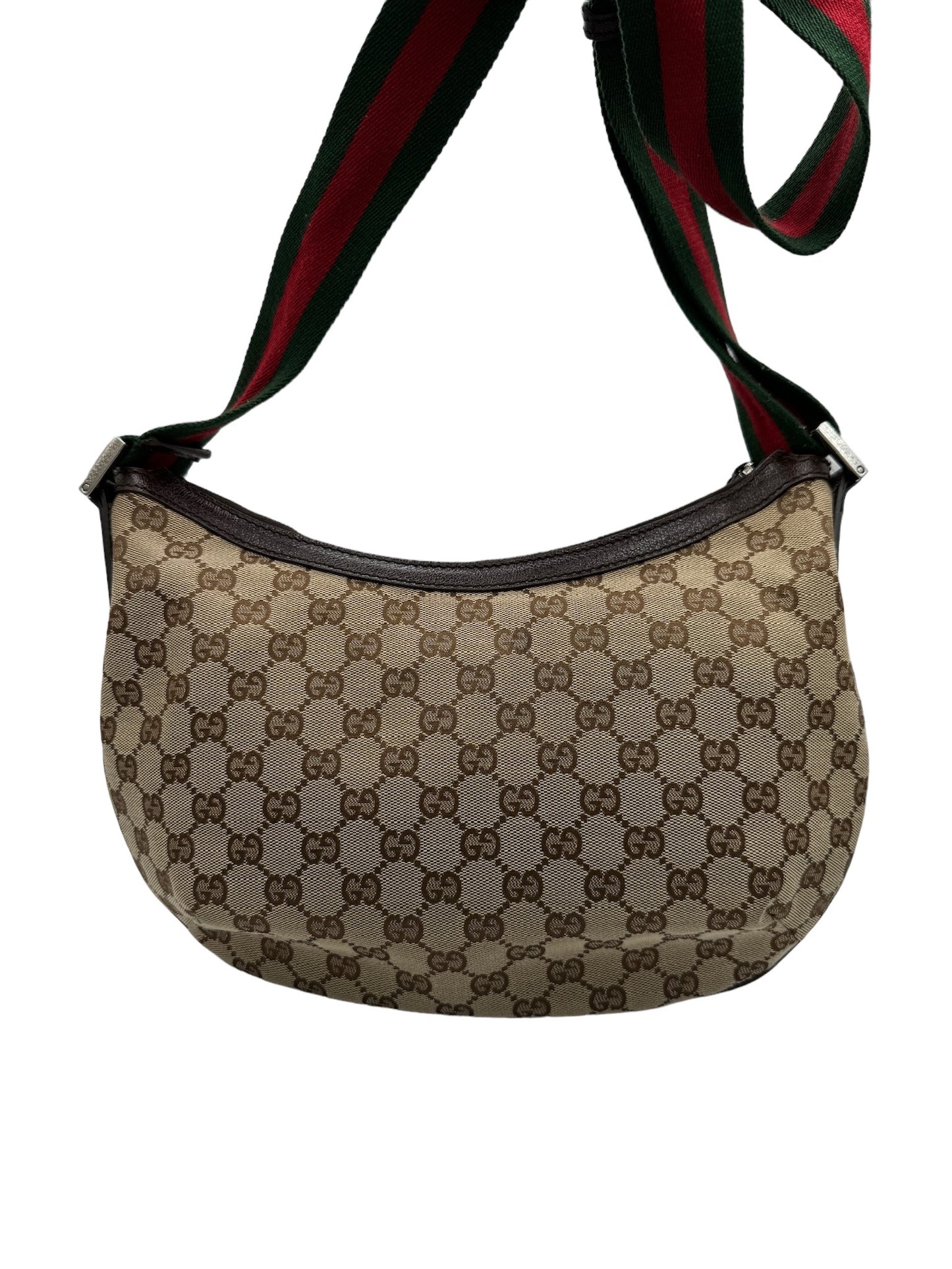 GUCCI - GG Pattern Beige Dark Brown Multi Jacquard Leather Shoulder Bag