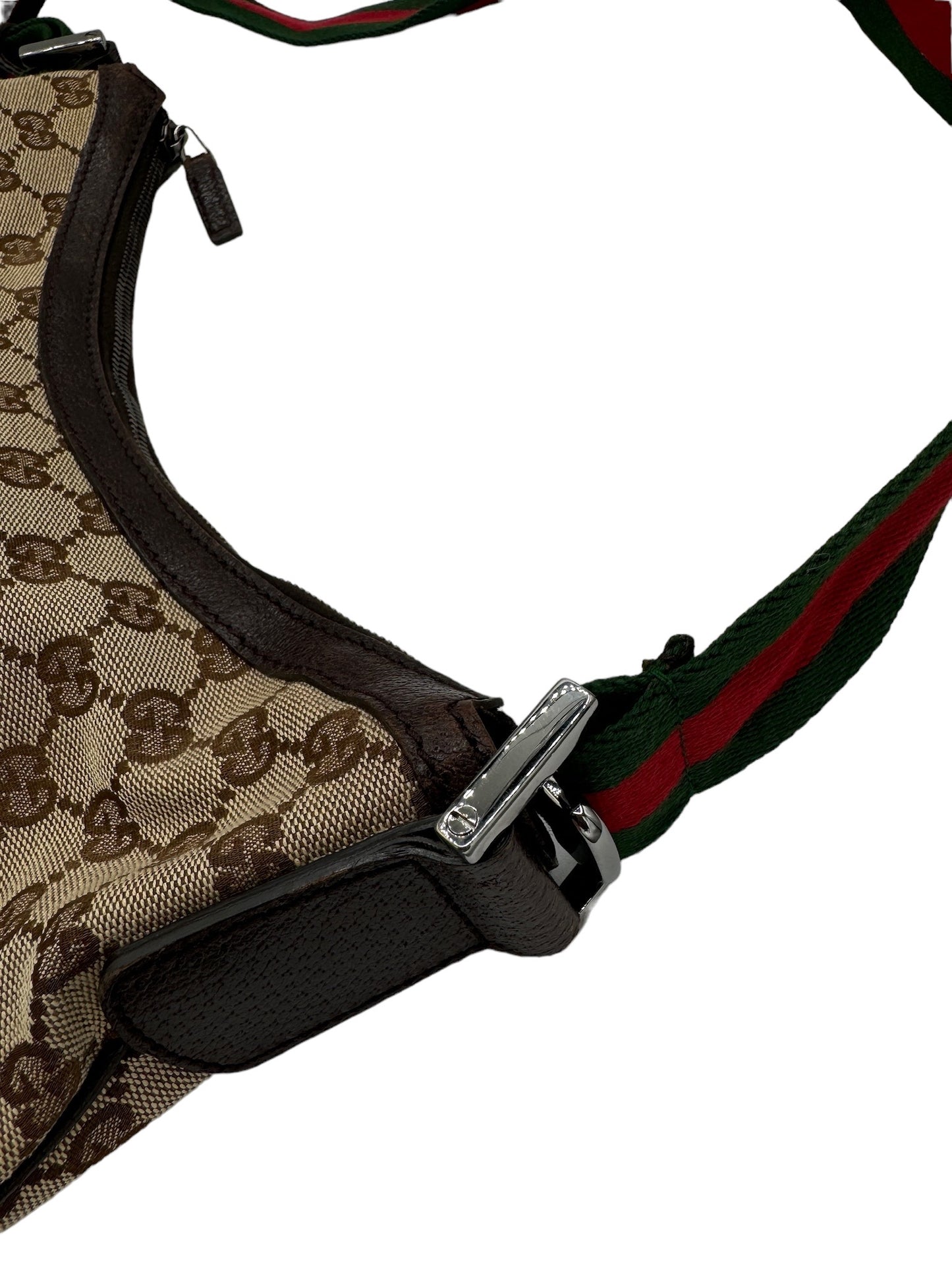 GUCCI - GG Pattern Beige Dark Brown Multi Jacquard Leather Shoulder Bag