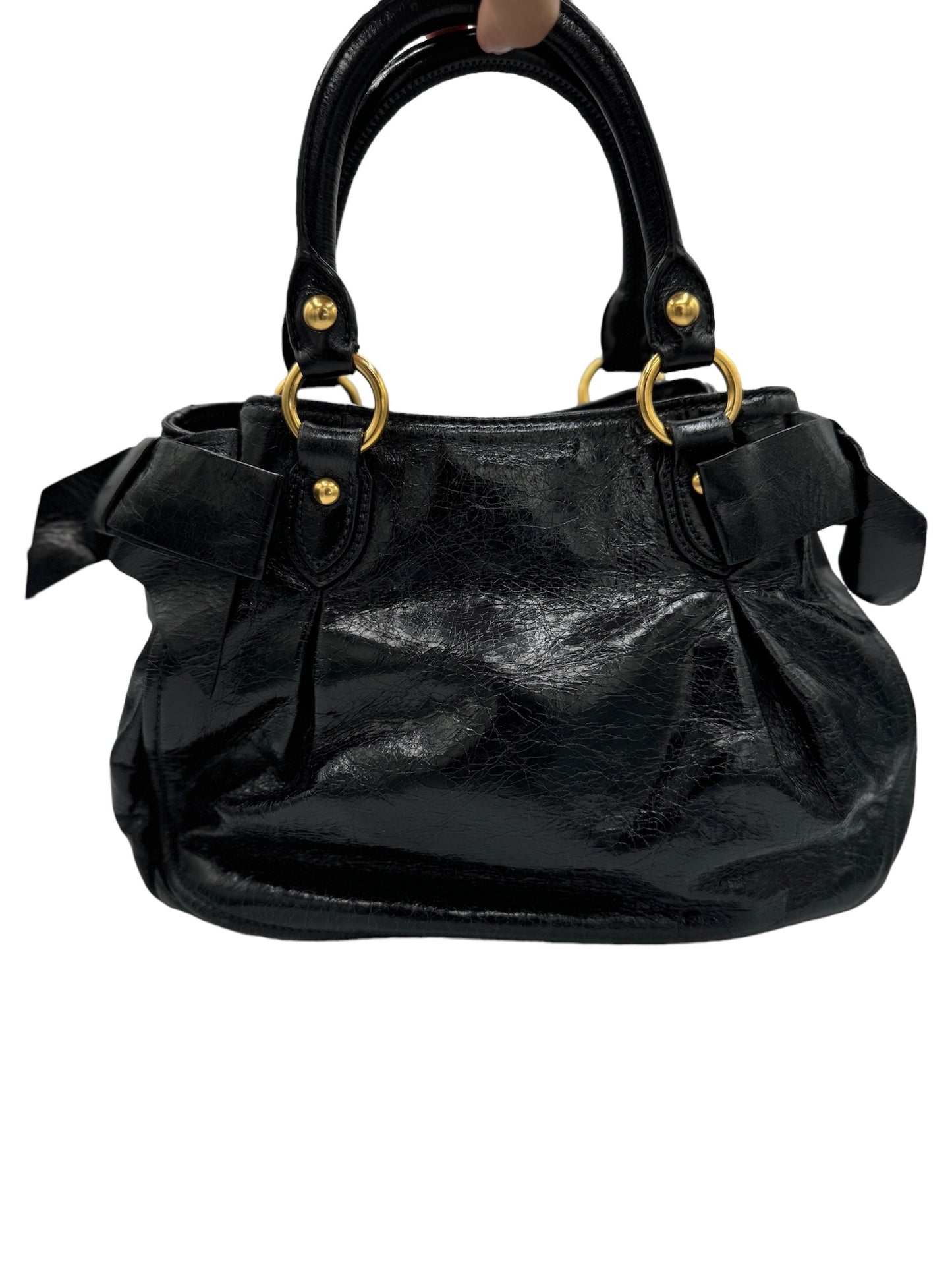 MIUMIU - Black Leather Tote Bag