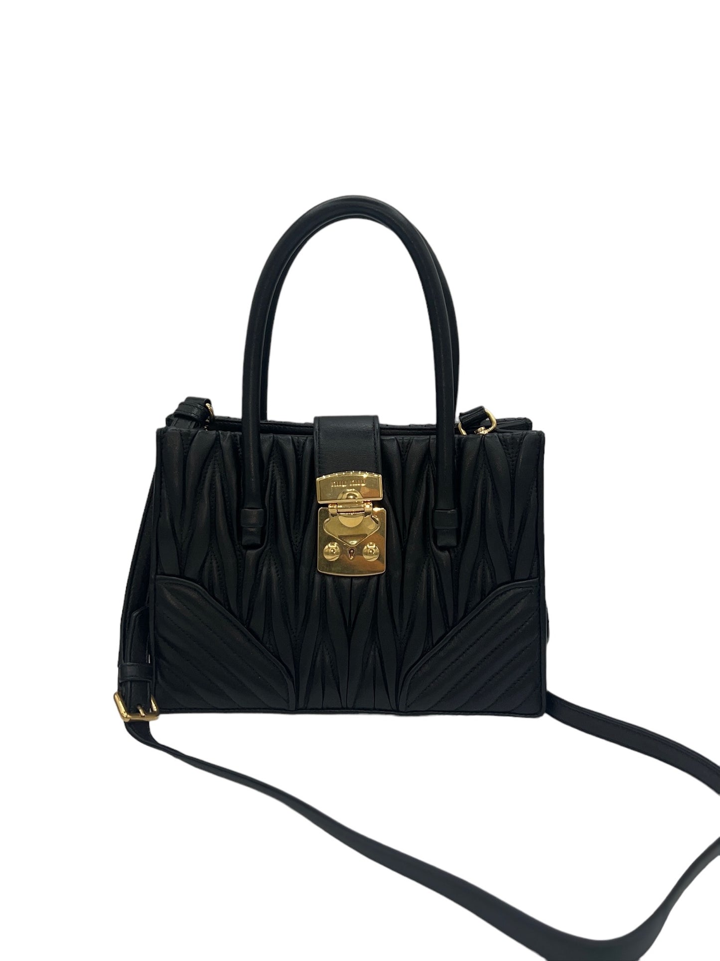 MIU MIU - Black Matelasee Crossbody Bag