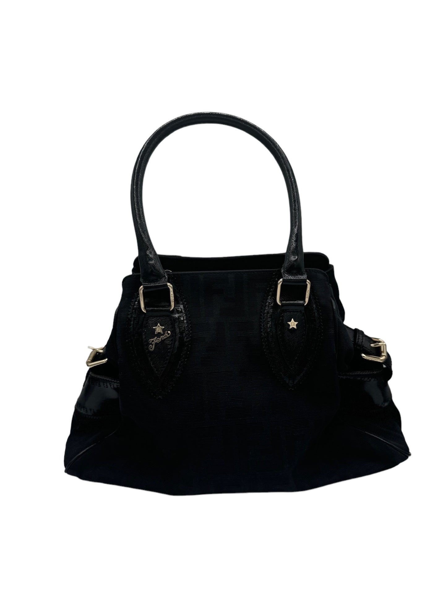 FENDI - Black Jacquard Leather Etnico Tote Bag