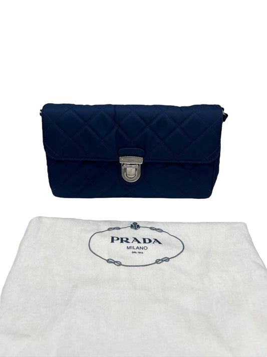 PRADA - Blue Logo Nylon Prada Shoulder Bag