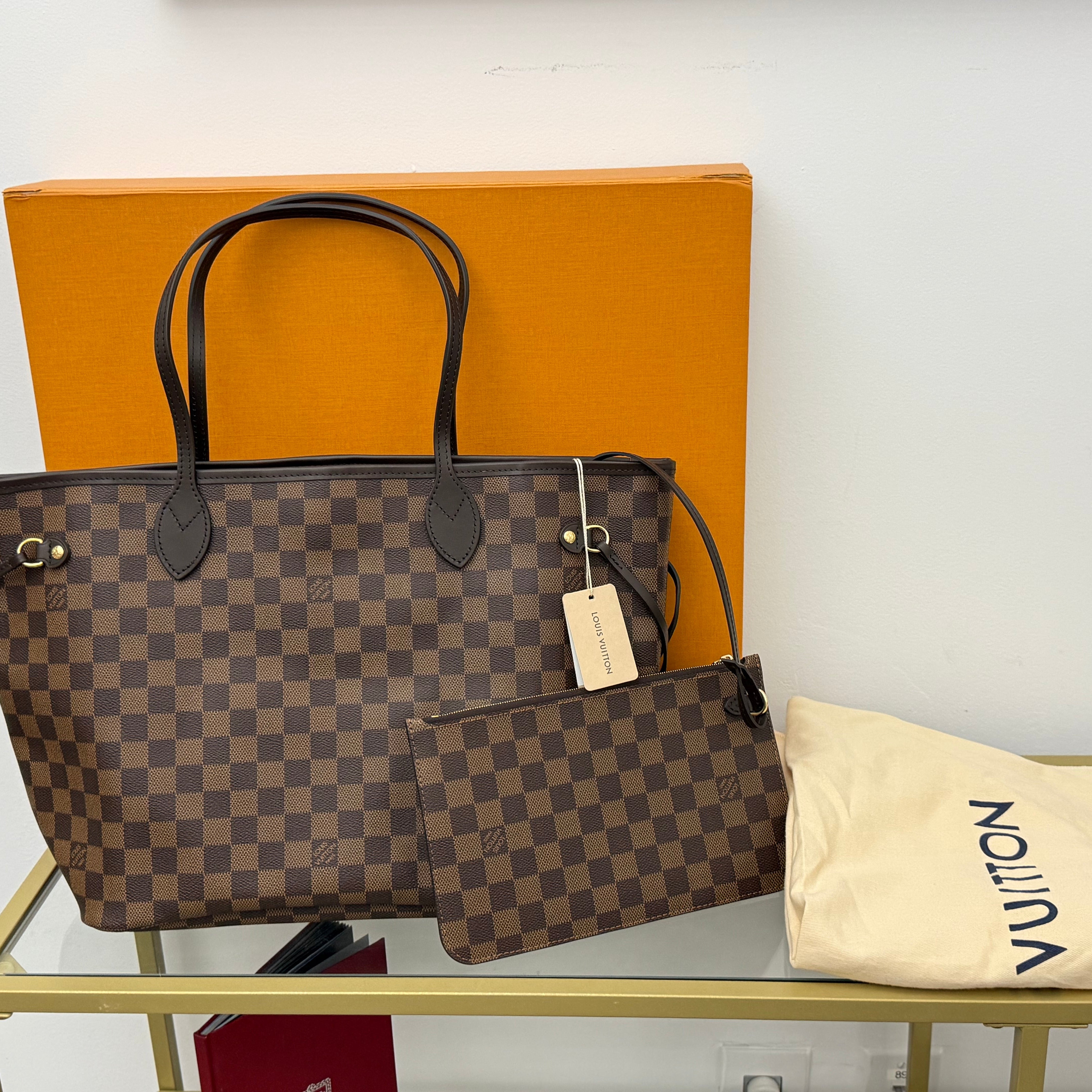 PRE-OWNED LV Neverfull MM Damier Shoulder Bag