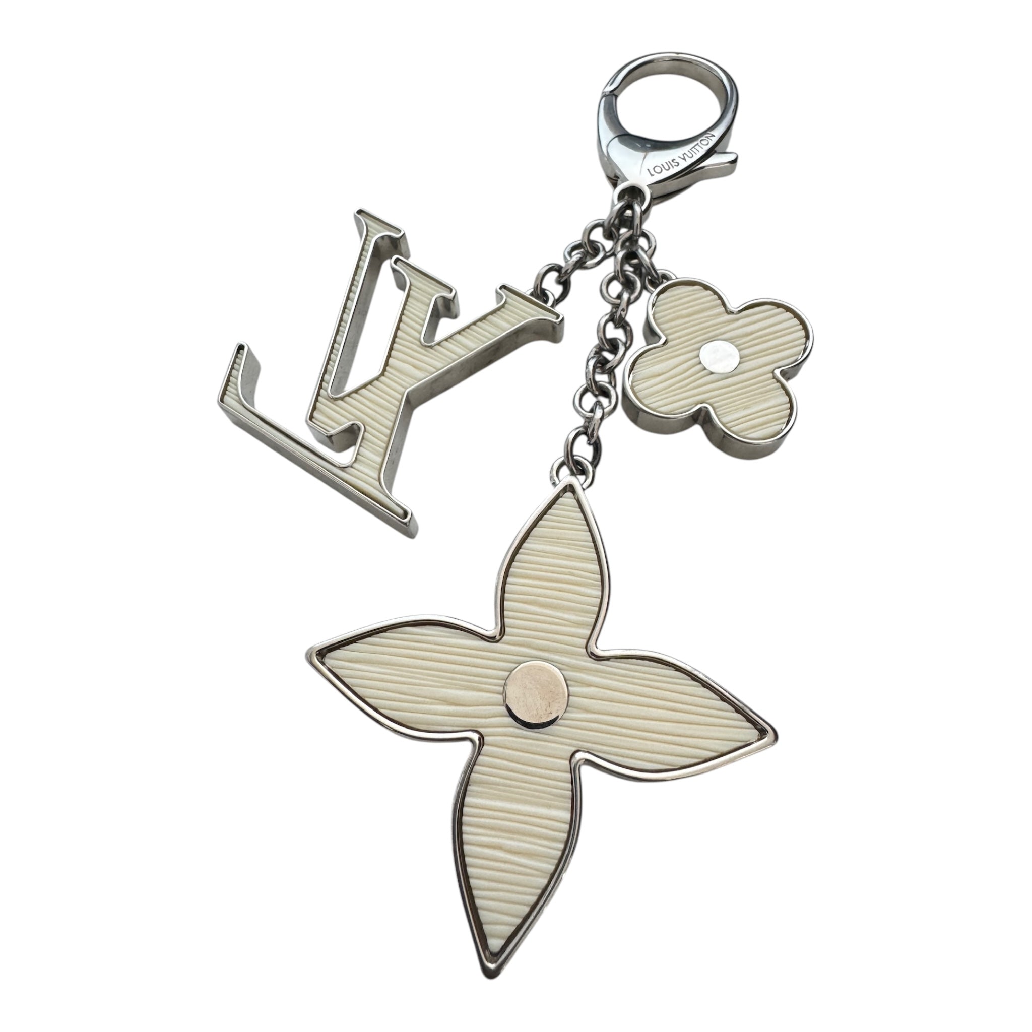 PRE-OWNED LV White Bag Charm