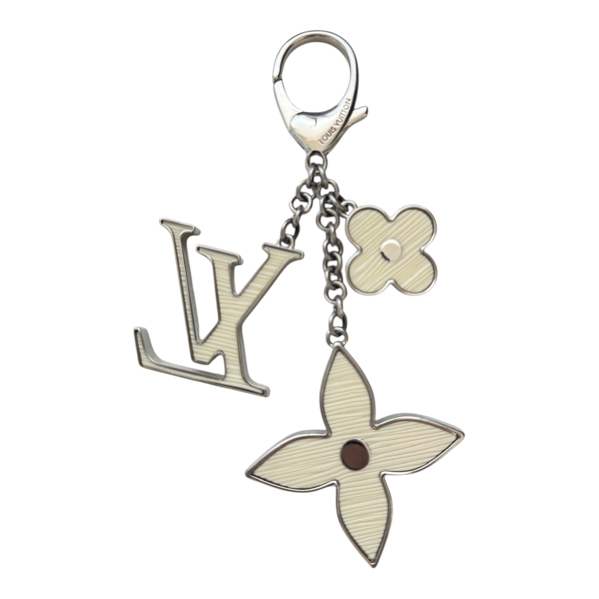 PRE-OWNED LV White Bag Charm