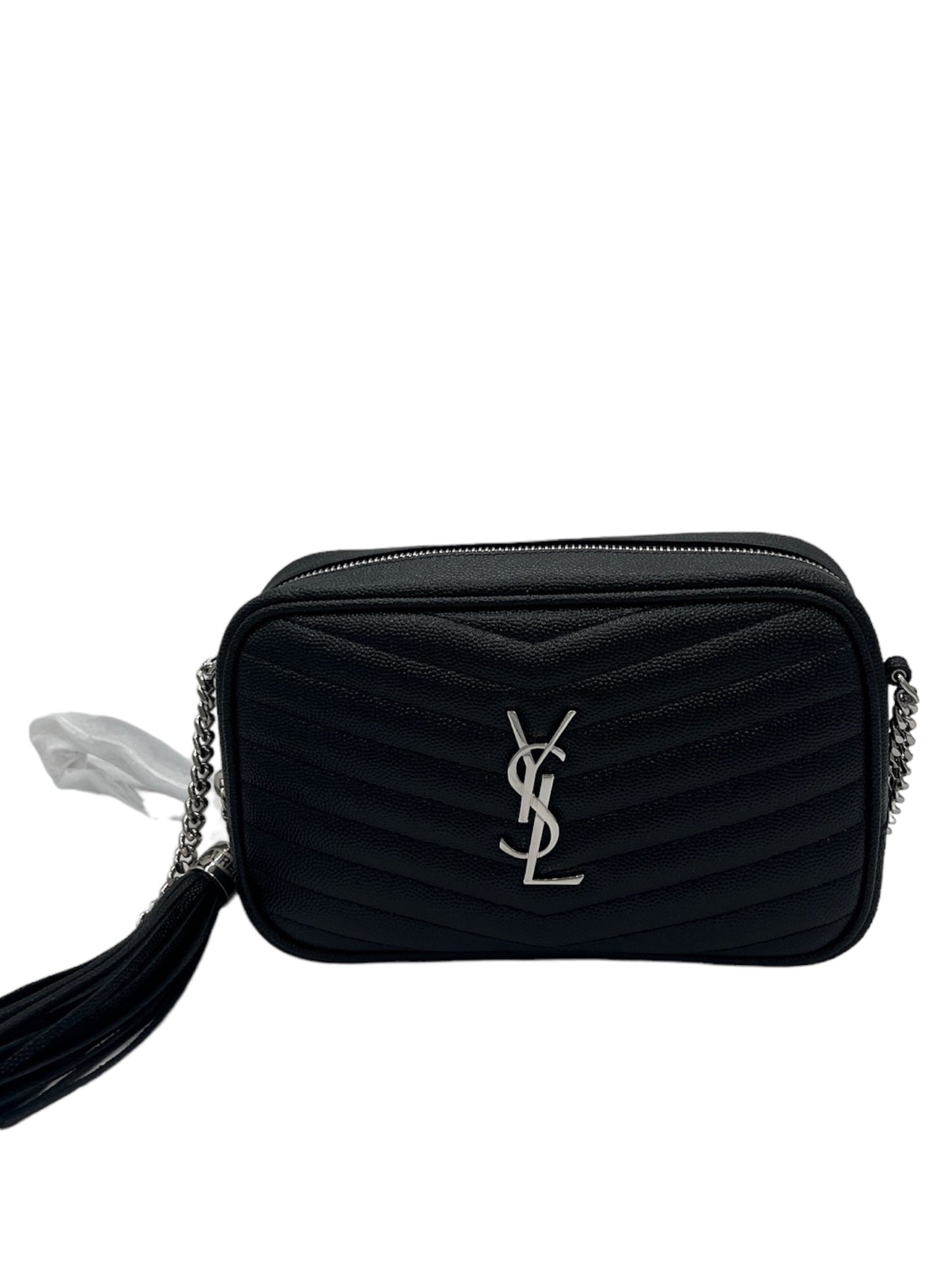 SAINT LAURENT - Black Grain Matelasse Camera Bag