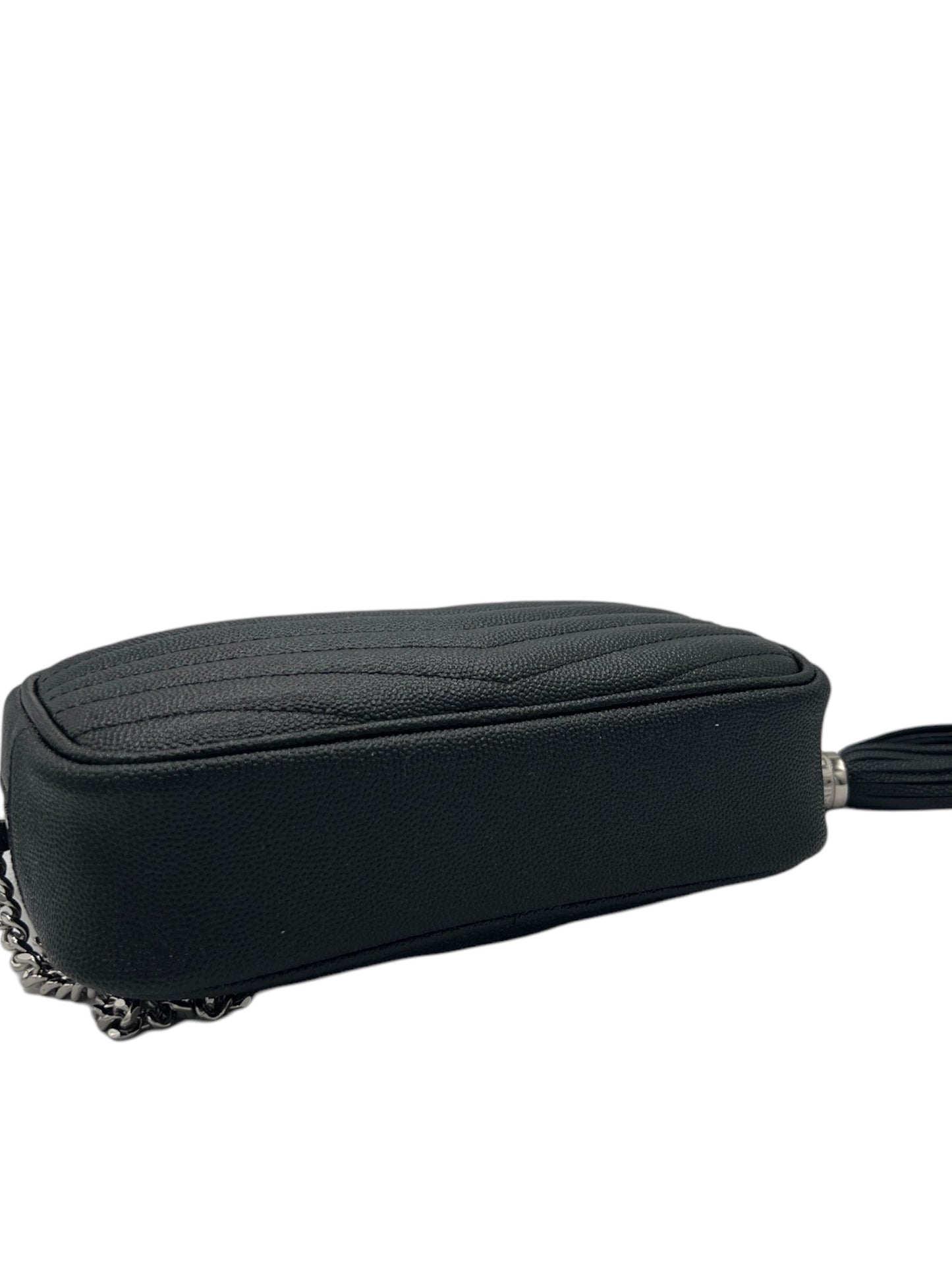 SAINT LAURENT - Black Grain Matelasse Camera Bag