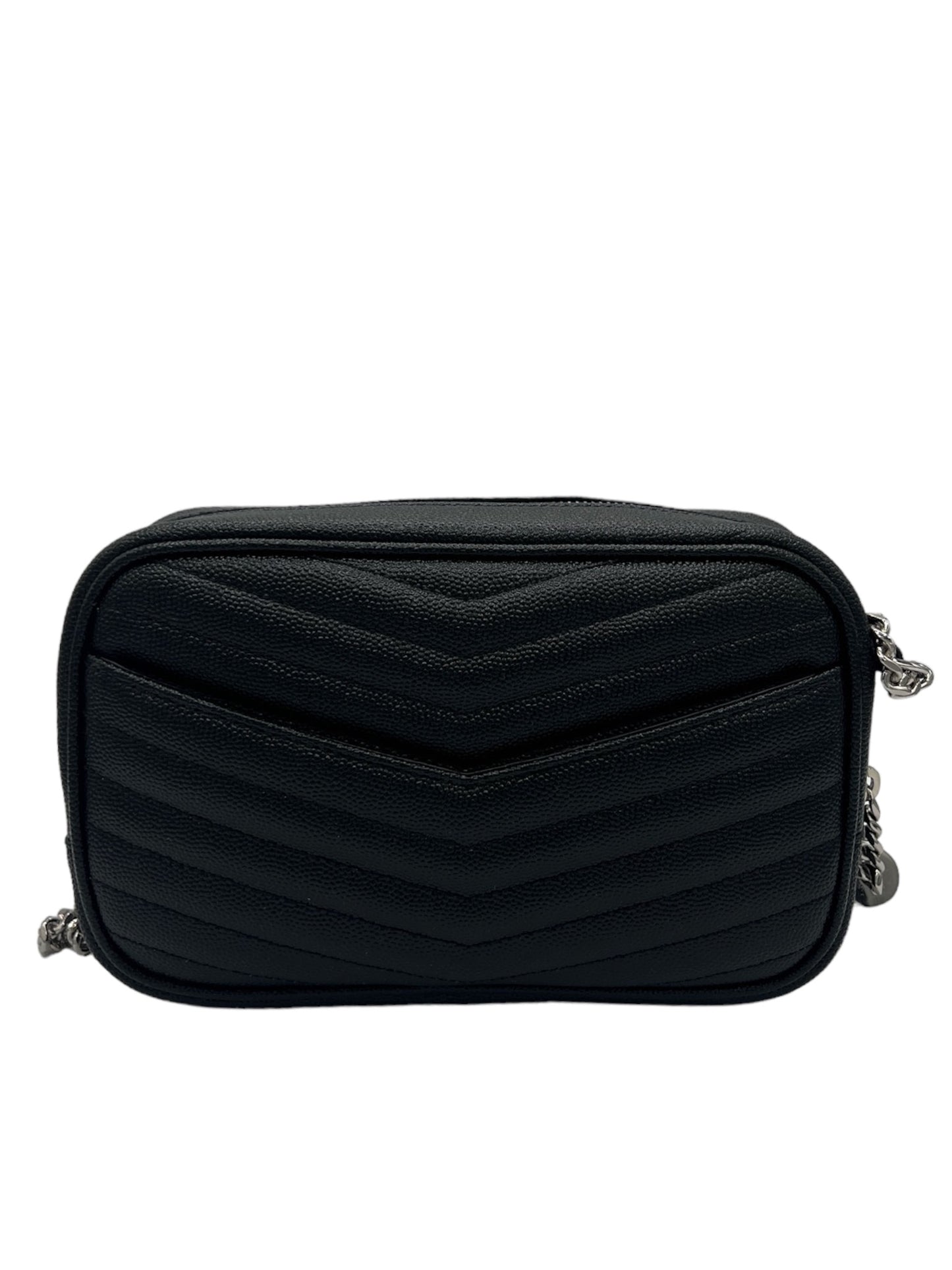 SAINT LAURENT - Black Grain Matelasse Camera Bag