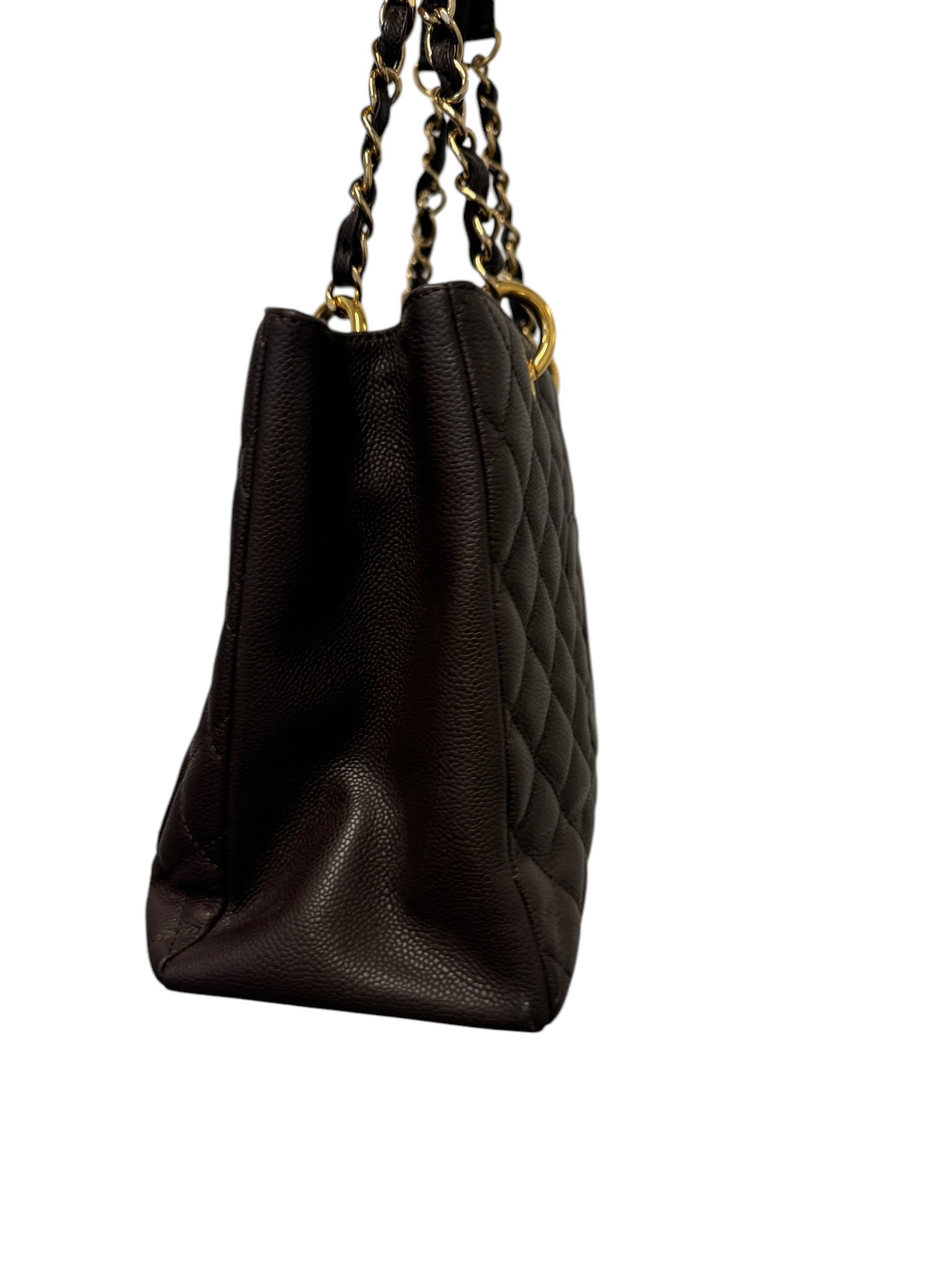 Bolso de compras grande Caviar acolchado marrón