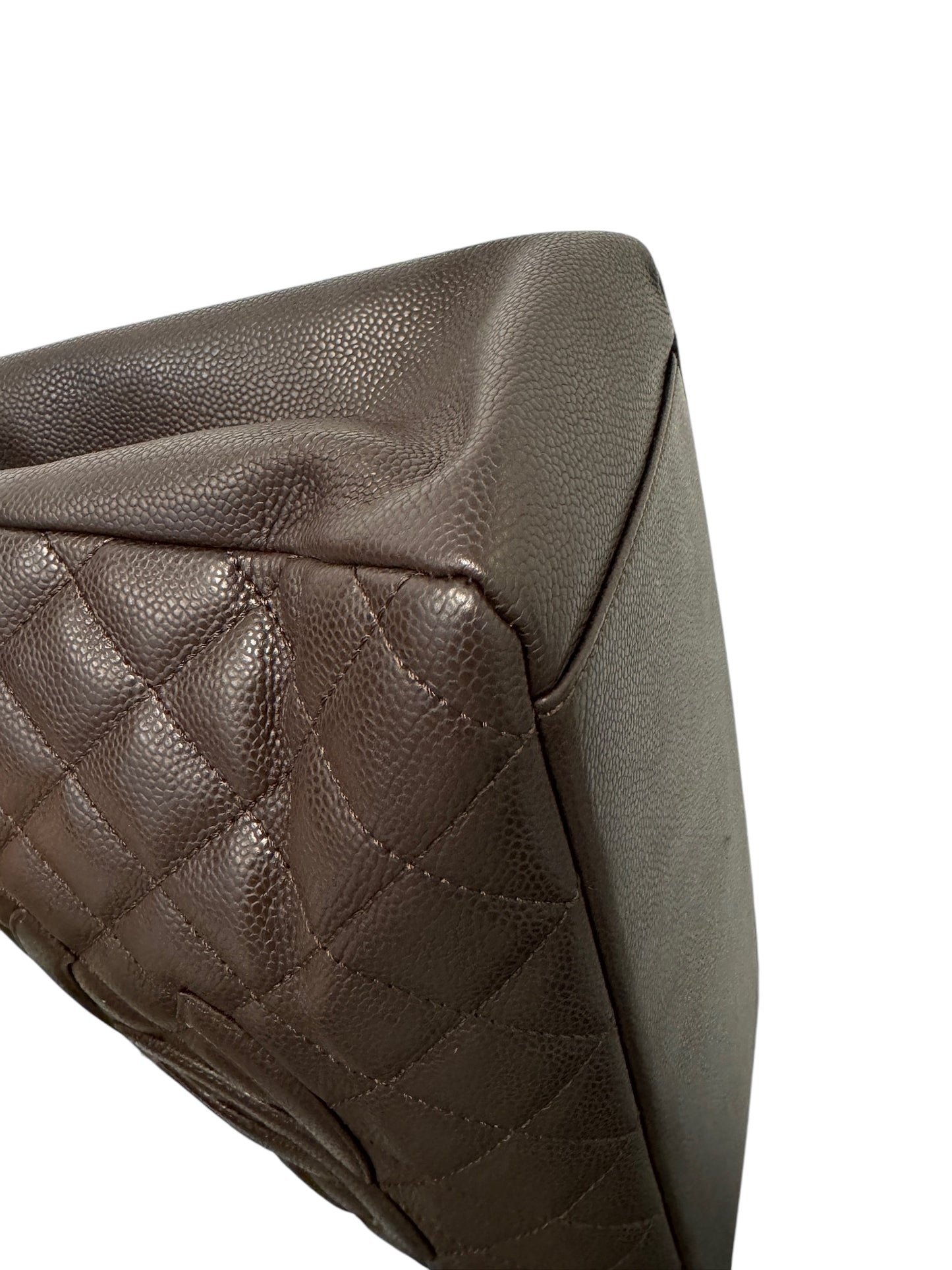 Brown Quilted Caviar Grand Shopping Tote