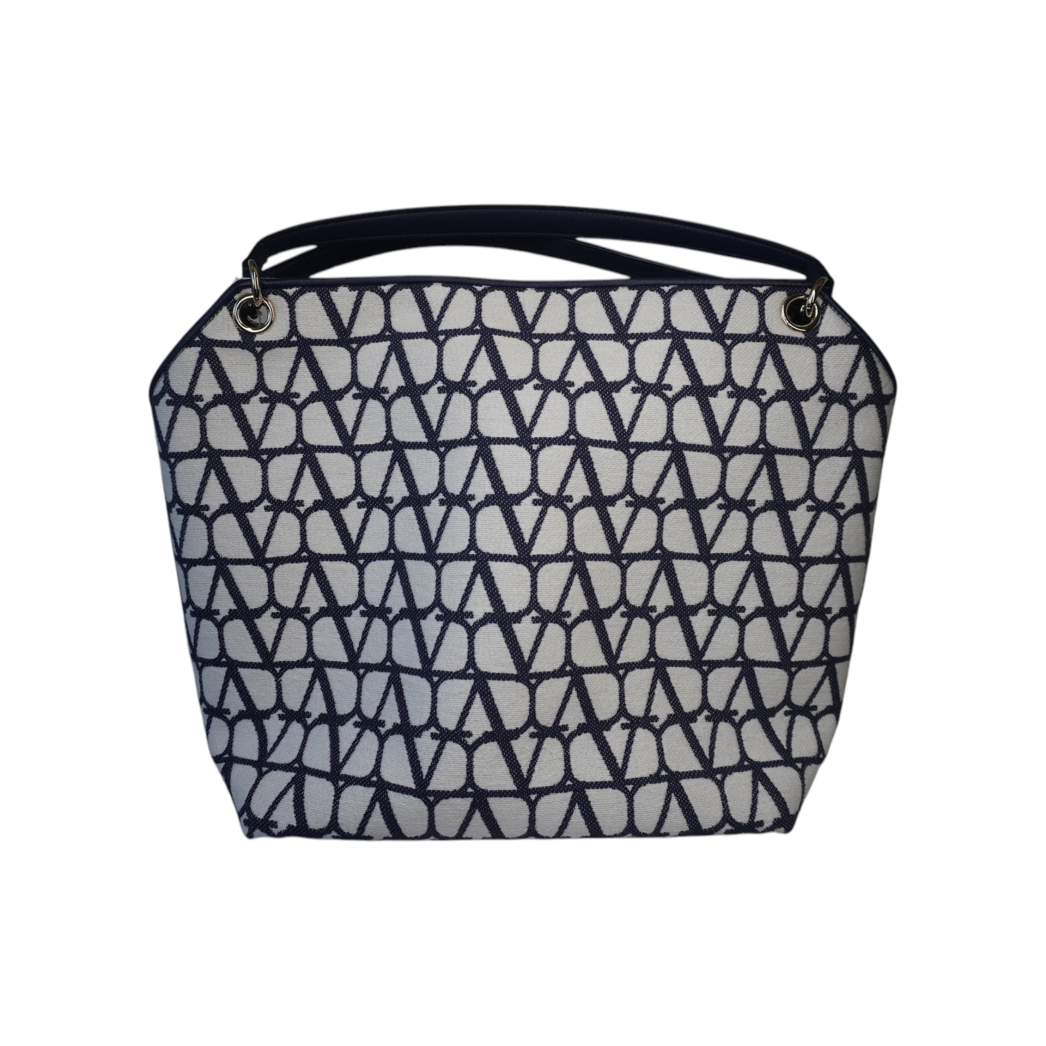 PRE-OWNED Valentino Garavani VLogo Loco Hobo Bag Toile Iconograph Fabric