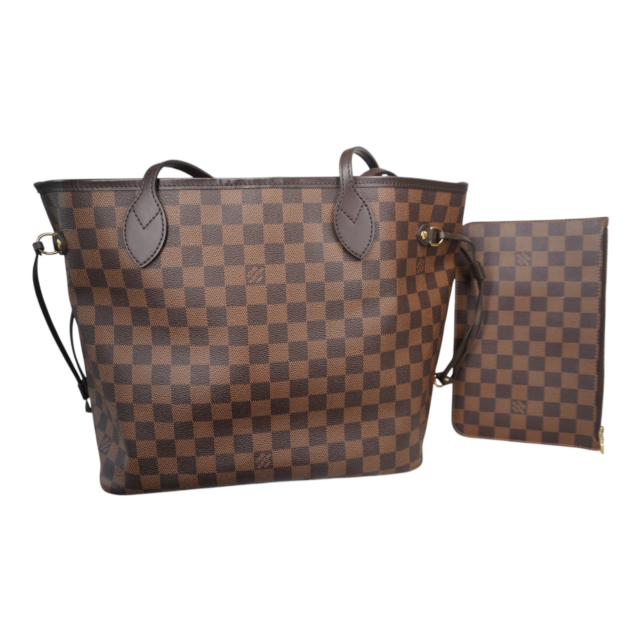 PRE-OWNED LV Neverfull MM Damier Ebene Canvas Shoulder Bag