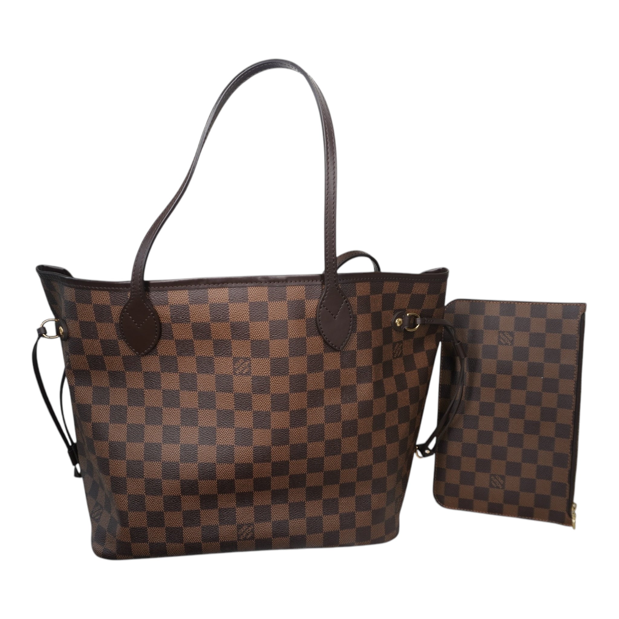 PRE-OWNED LV Neverfull MM Damier Ebene Canvas Shoulder Bag