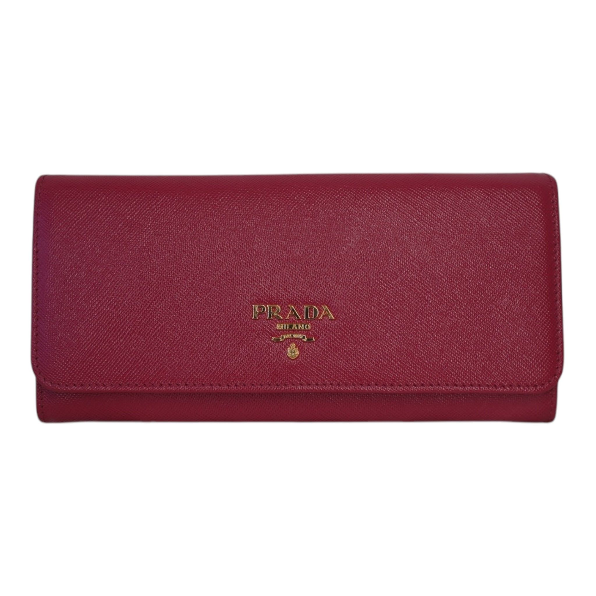 Cartera larga de piel de becerro rosa de segunda mano