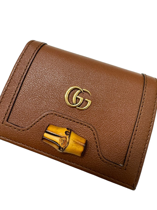 GUCCI - Cuir Wonka Grain Diana Card Case Wallet