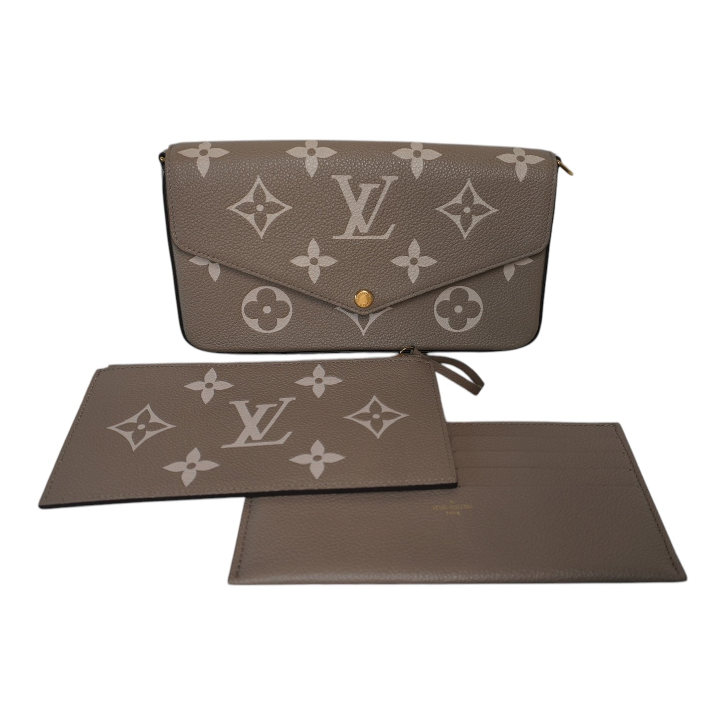 PRE-OWNED LV Gray Monogram Empreinte Felicie Crossbody Bag