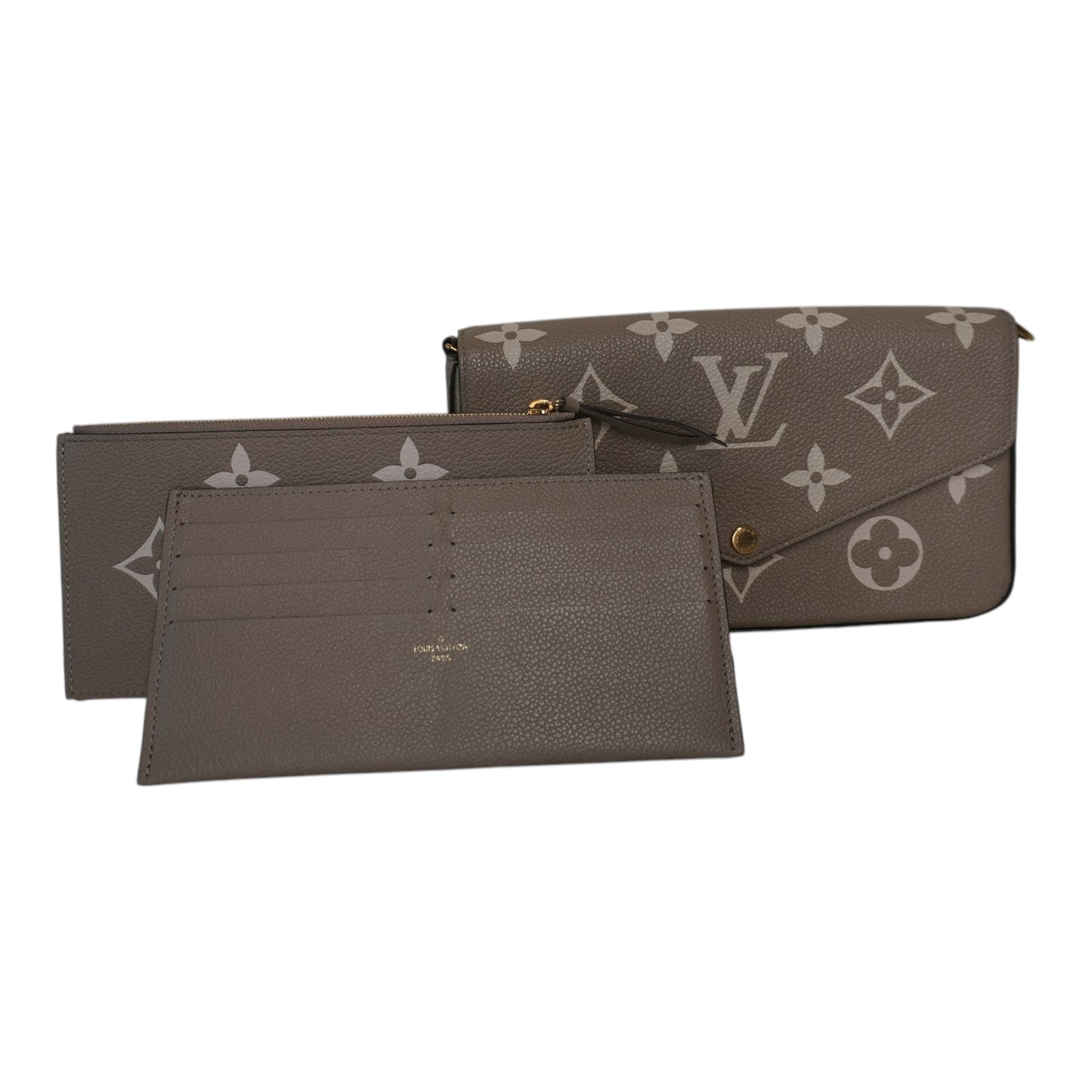 PRE-OWNED LV Gray Monogram Empreinte Felicie Crossbody Bag