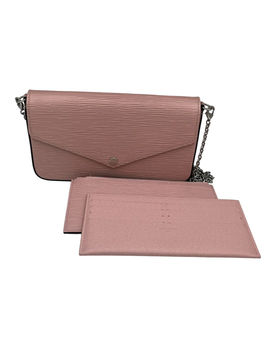 LOUIS VUITTON - Felicie Pochette Rose Ballerine Epi Leather Crossbody Bag