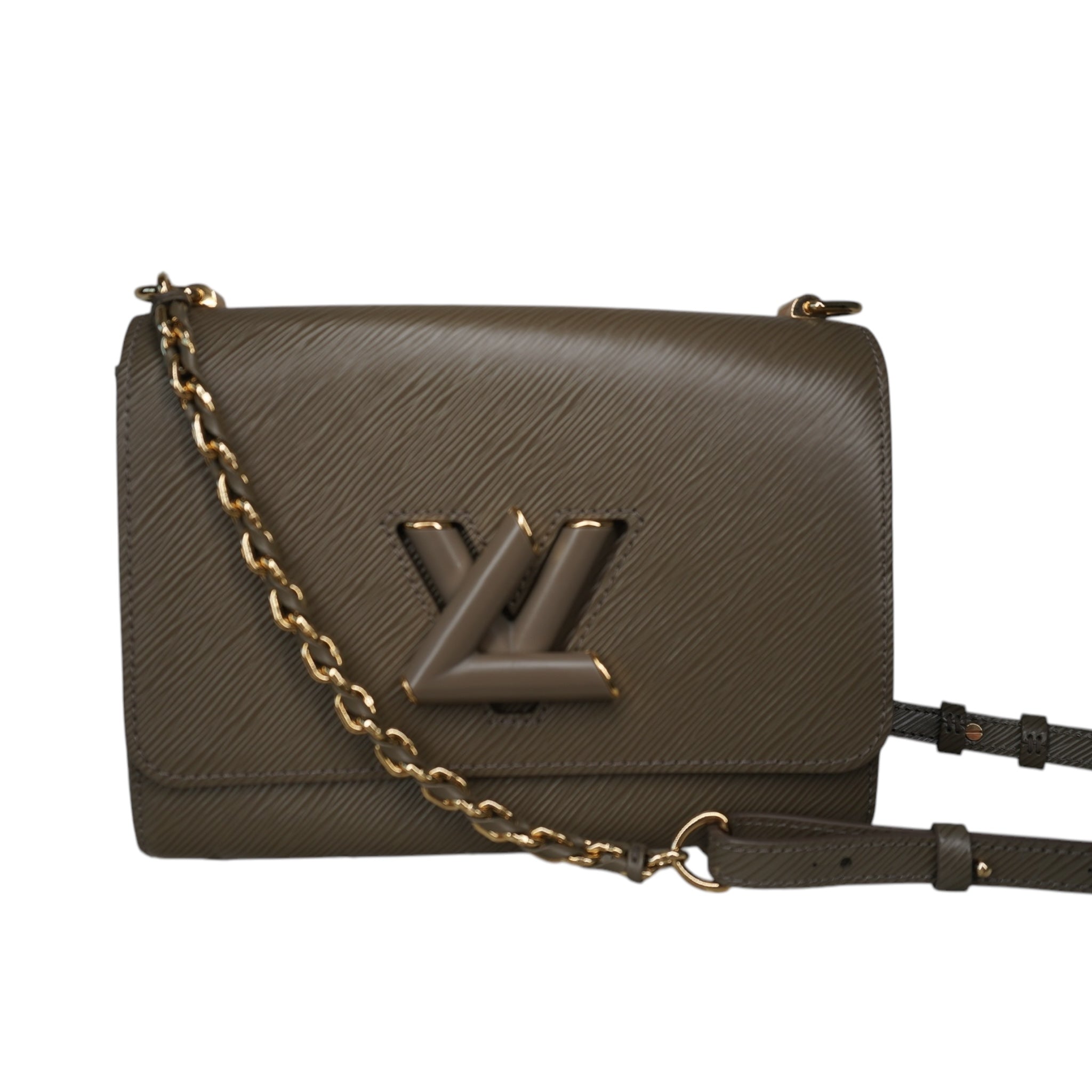 PRE-OWNED LV Twist MM Grey Epi Leather Shoulder Bag