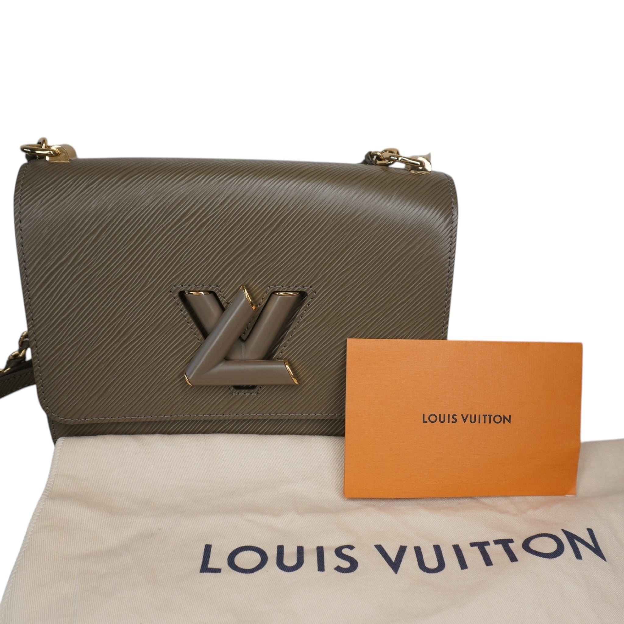 PRE-OWNED LV Twist MM Grey Epi Leather Shoulder Bag