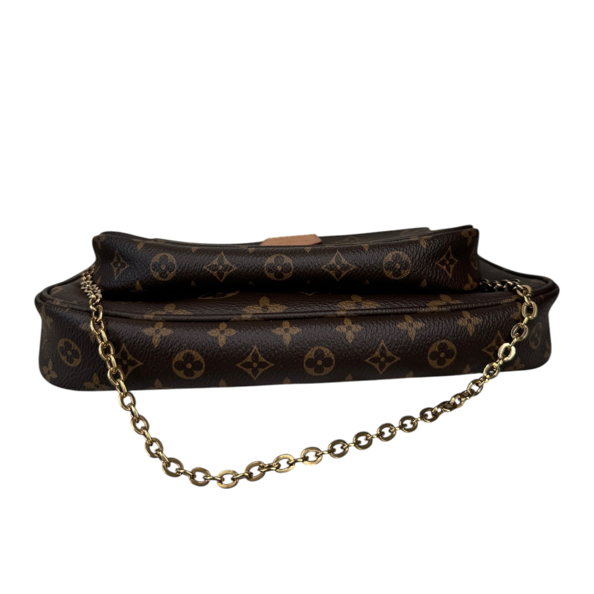 PRE-OWNED LV Green and Khaki Monogram Canvas Multipochette Crossbody Bag