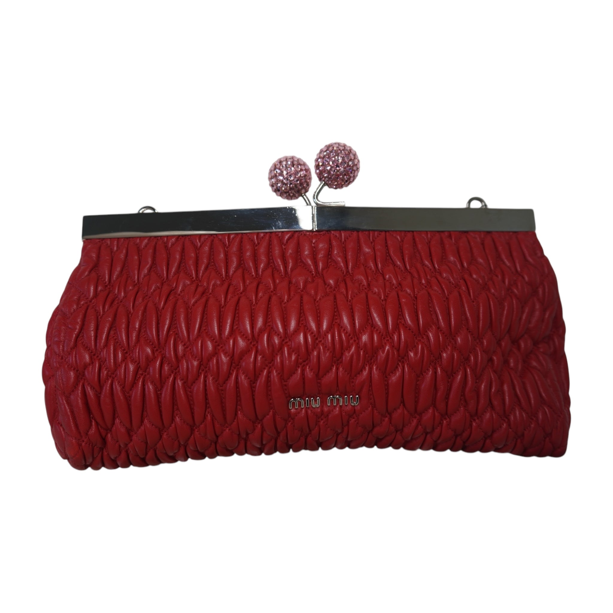 Bolso bandolera Matelasse de piel roja de segunda mano