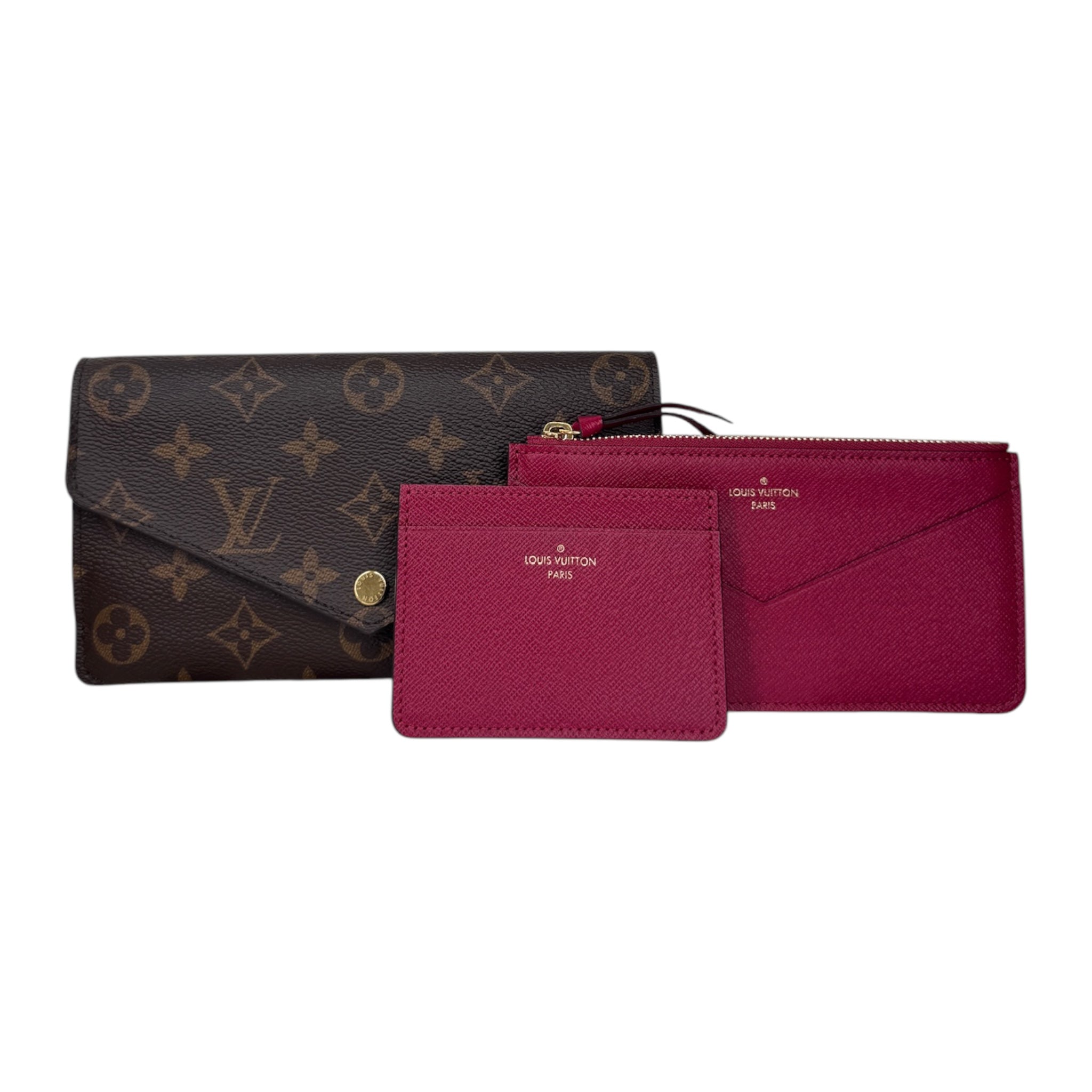 PRE-OWNED LV Monogram Jeanne Fuchsia Long Wallet