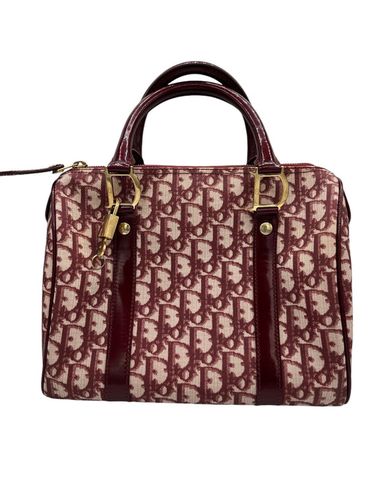 DIOR - Trotter Bordeaux Jacquard PVC Boston Handbag