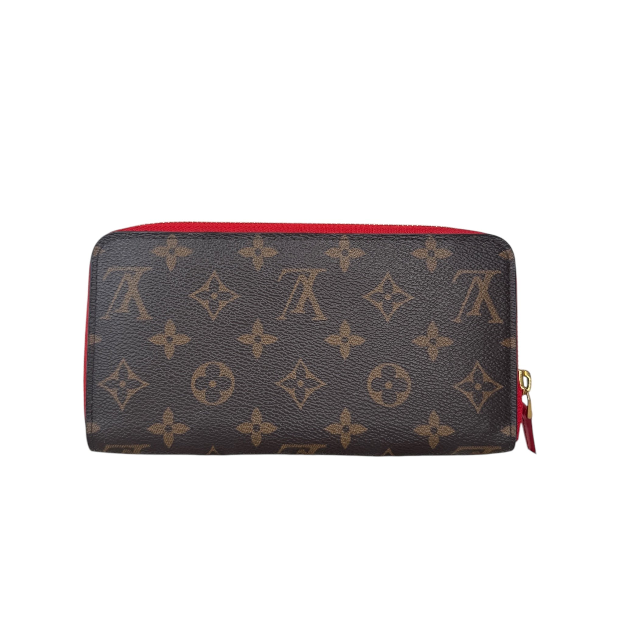 PRE-OWNED Monogram Canvas Zippy Red Long Wallet