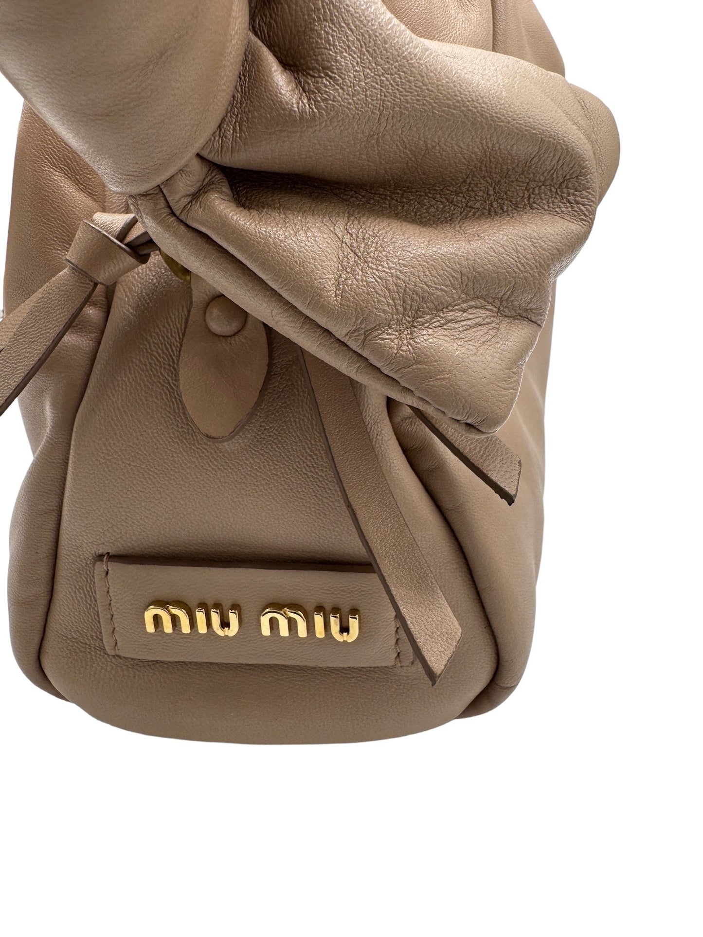 MIU MIU - Handbag Pink Beige Nappa Leather