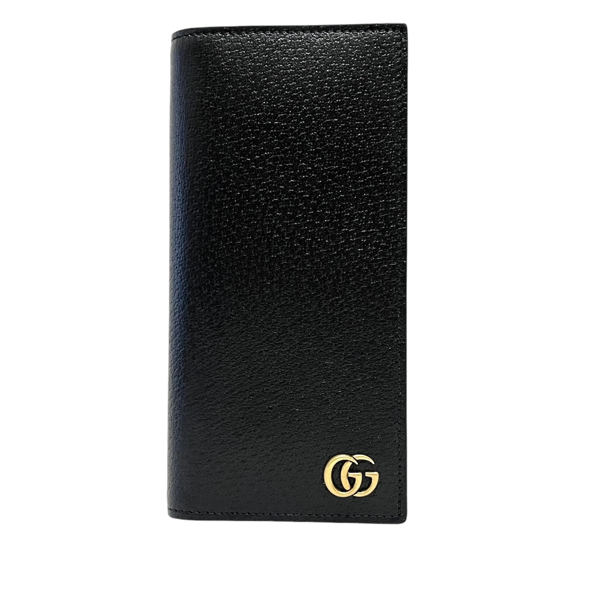 GUCCI - Cartera larga de piel negra GG Marmont