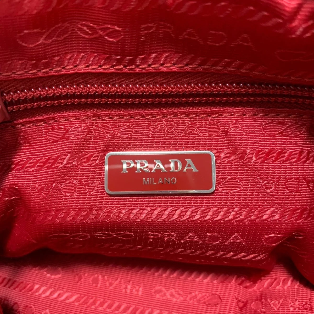 PRADA - Unisex Red Nylon Pouch