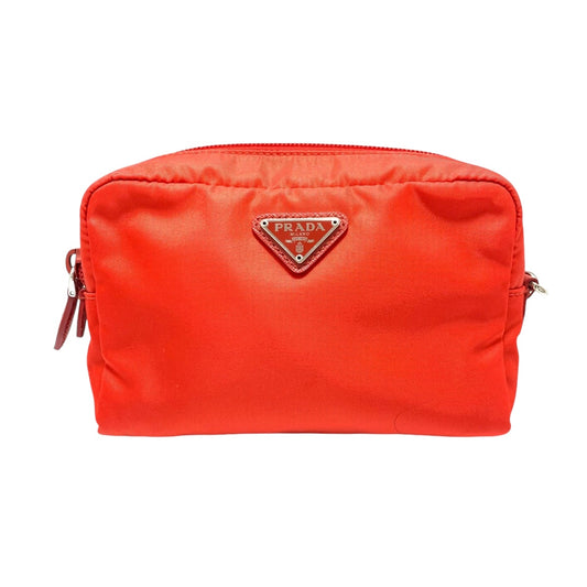 PRADA - Unisex Red Nylon Pouch