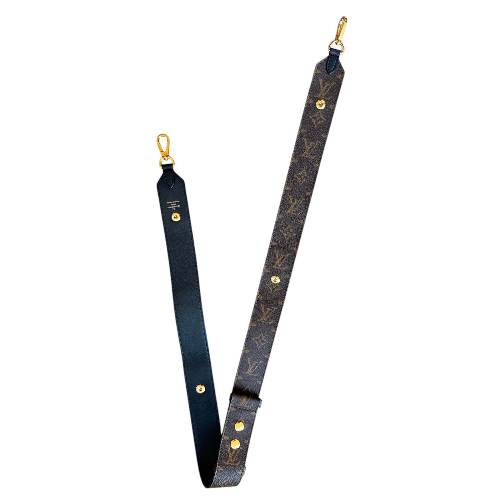 PRE-OWNED LV Black Monogram Canvas Bandouliere Strap