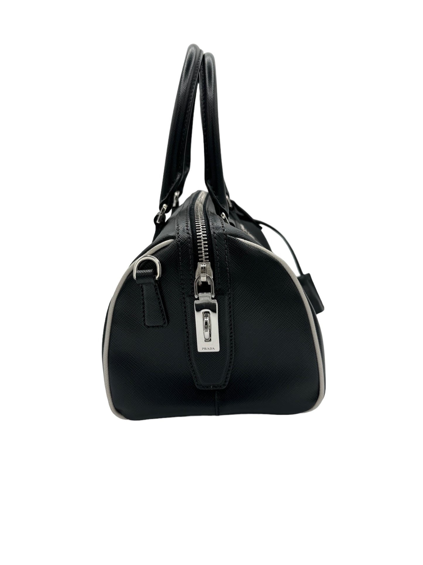 PRADA - Triangle Logo Black Lux Crossbody Bag