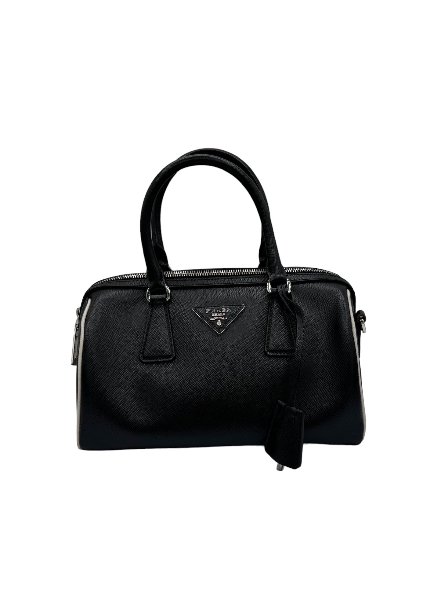 PRADA - Triangle Logo Black Lux Crossbody Bag