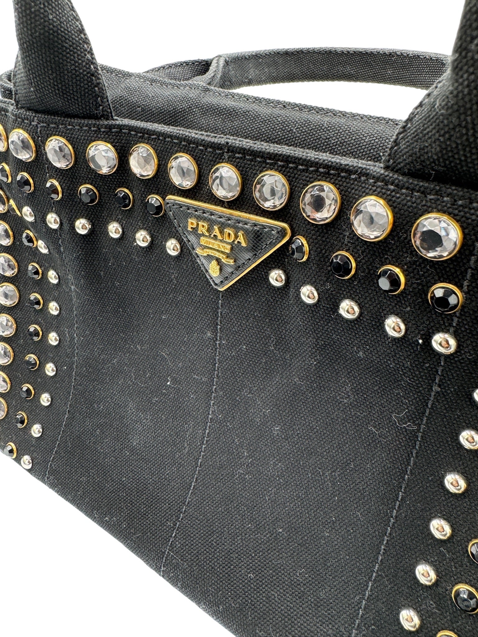 PRADA - Canvas Canapa Tote Bag Black Canvas